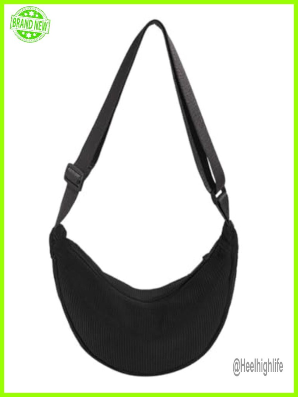 Corduroy Hobo Crossbody Bag Small Crescent Shoulder Purse Adjustable Strap